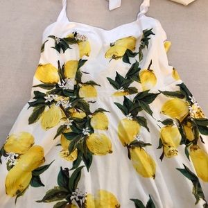 White halter dress with lemons